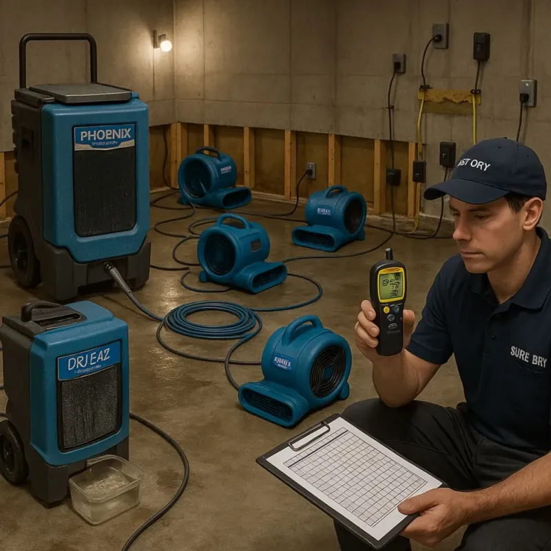 Structural Drying and Dehumidification process in Prague, OK
